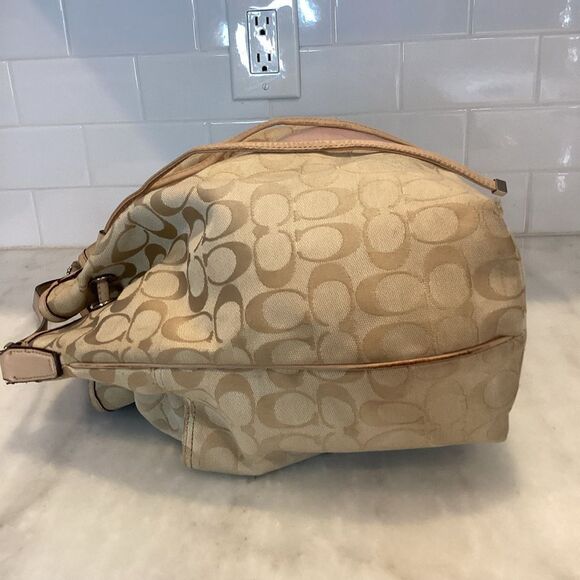 Coach Signature Stripe Jacquard Drawstring Large Tote Bag - Picture 10 of 16